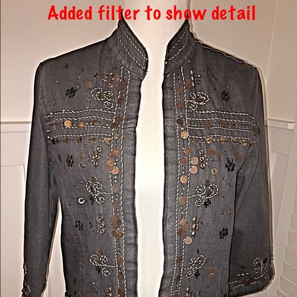 Coldwater Creek embellished cotton jacket - Picture 3 of 4
